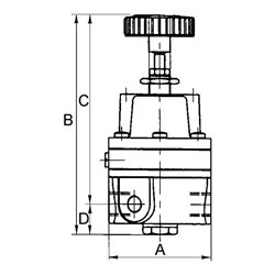 Riegler Präzisionsdruckregler ohne Mano, G 1/4, Regelbereich 0,05 - 4 bar