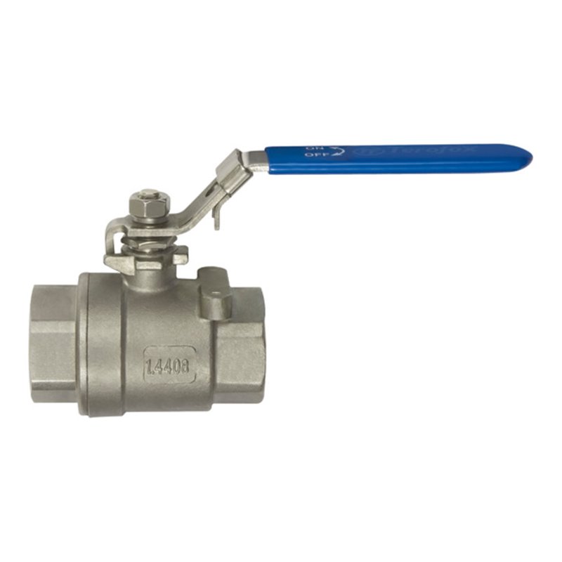 Riegler Edelstahlkugelhahn, 2-teilig, Innen-/Innengewinde, G 2 1/2, DN 65