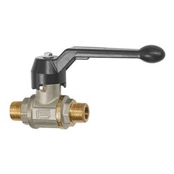 Riegler Kugelhahn schwere Ausführung, Handhebel, AG/AG, MS vern., R 3/4