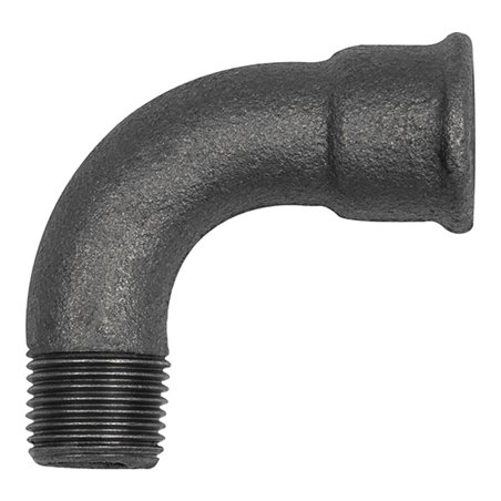 Riegler Bogen 1, 90°, lang, Rp 2 i., R 2 a., Temperguss schwarz