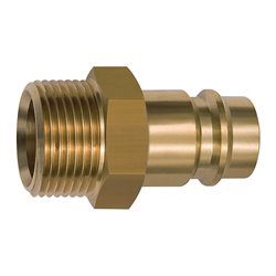 Riegler Nippel für Kupplungen NW 19, Messing blank, G 1 AG