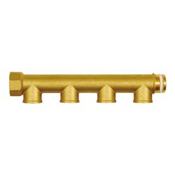 Riegler Verteilerrohr, 4 Abgänge, Eingang 2x1 1/4, Ausgang 4x1/2 IG, MS