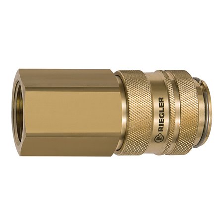 Riegler Schnellverschlusskupplung NW 19, Messing blank, G 1 1/4 IG