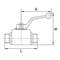 Riegler Kugelhahn, Hochdruckausführung, leichte Reihe, Stahl, M26x1,5