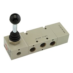 Riegler 5/3-Wegeventil, man. 90 ° Hebel, G 1/8, Mitte geschlossen, rastend