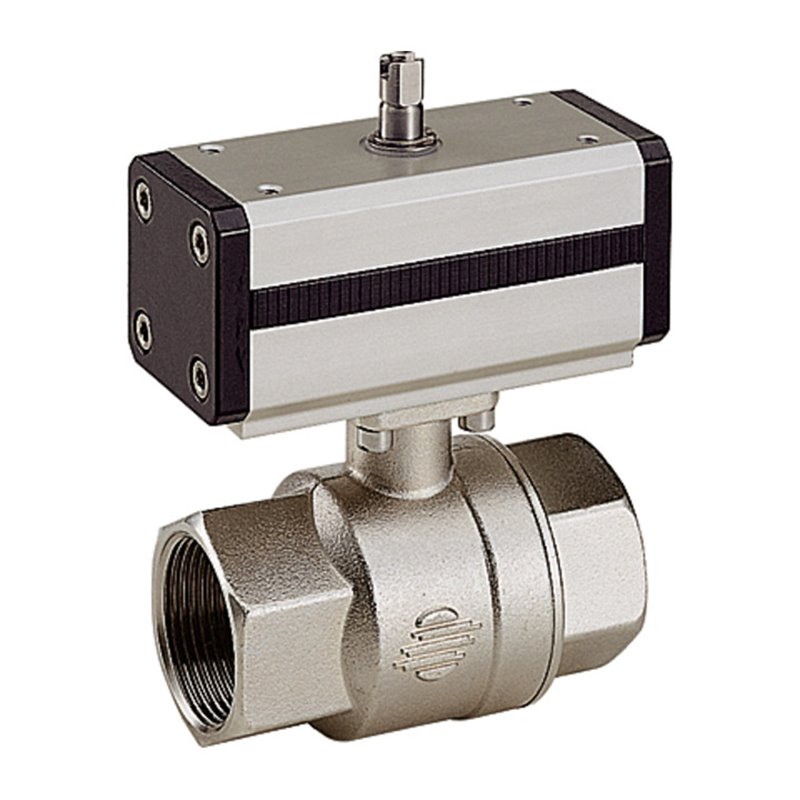 Riegler Messingkugelhahn, pneumat. Stellantrieb, doppeltwirkend, Rp 1