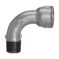 Riegler Bogen 1, lang, 90°, IG/AG, Rp/R 2, schw. Temperguss feuerverz.