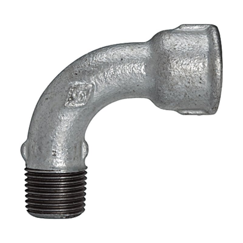 Riegler Bogen 1, lang, 90°, IG/AG, Rp/R 2, schw. Temperguss feuerverz.