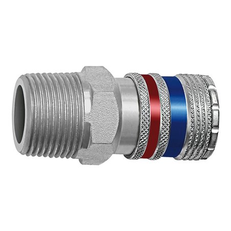 Riegler Sicherheitskupplung NW 10, Stahl/Messing verzinkt, R 3/8 AG