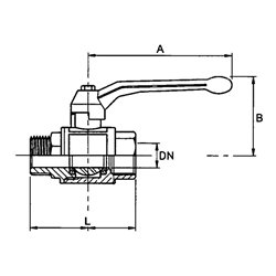 Riegler Kugelhahn Langgewindeausführung, IG/AG, MS vernickelt, Rp/R 1