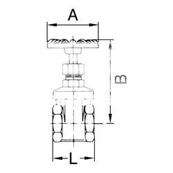 Riegler Muffen-Absperrschieber, ohne Spindelhub, Messing, G 1 1/4, DN 32