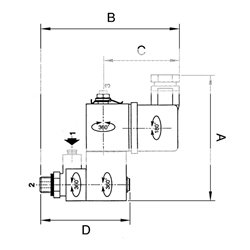 Riegler 3/2-Wege-Magnetventil, Banjo, NC, 24 DC, G 1/8 AG, PN 10 bar