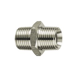 Riegler Doppelgewindenippel, R 1 1/4 a., R 1 1/2 a., SW 50, ES 1.4571