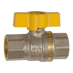 Riegler Kugelhahn DIN EN 331, DVGW, MS vern., Flügelgriff, IG/IG, Rp 1