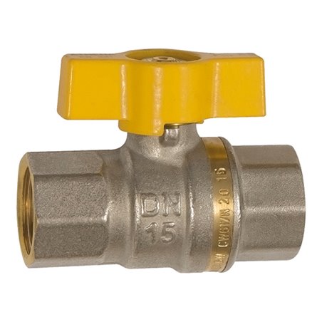 Riegler Kugelhahn DIN EN 331, DVGW, MS vern., Flügelgriff, IG/IG, Rp 1