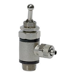 Riegler 2/2-Wege-Kipphebelventil, beidseit., Schnellverschr.G1/4,Schl.8/6