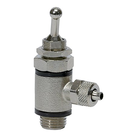 Riegler 2/2-Wege-Kipphebelventil, beidseit., Schnellverschr.G1/4,Schl.8/6