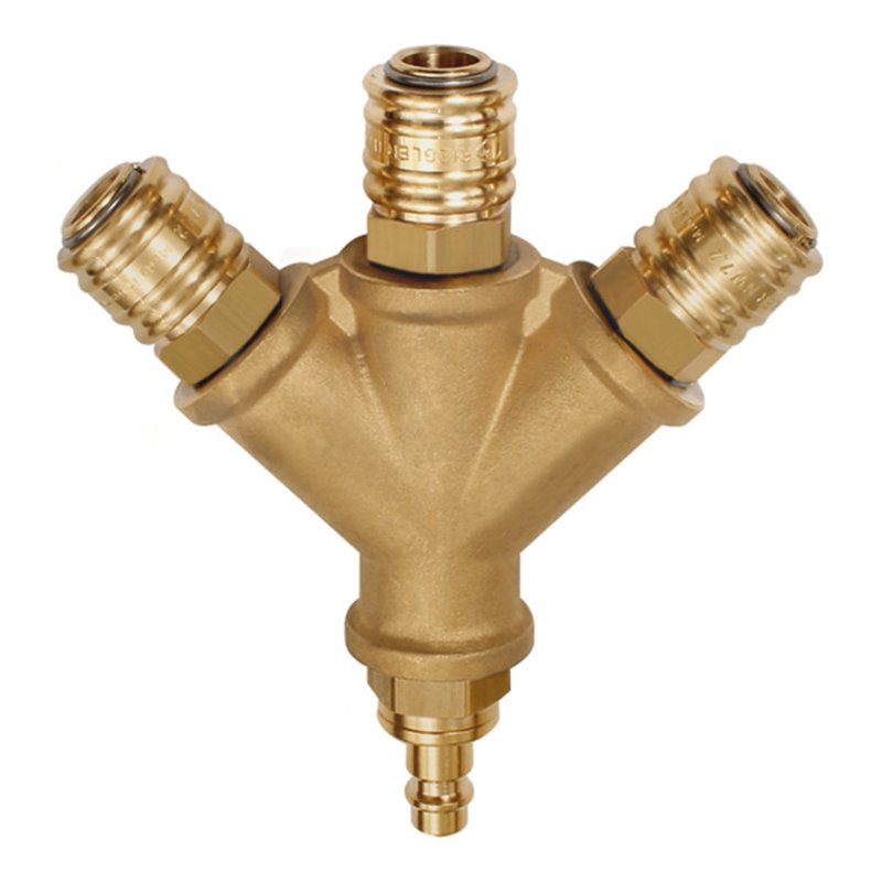 Riegler Verteiler, 3 Schnellverschlusskuppl. NW7,2, Nippel NW7,2-7,8 G3/8