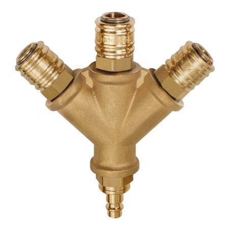 Riegler Verteiler, 3 Schnellverschlusskuppl. NW7,2, Nippel NW7,2-7,8 G3/8