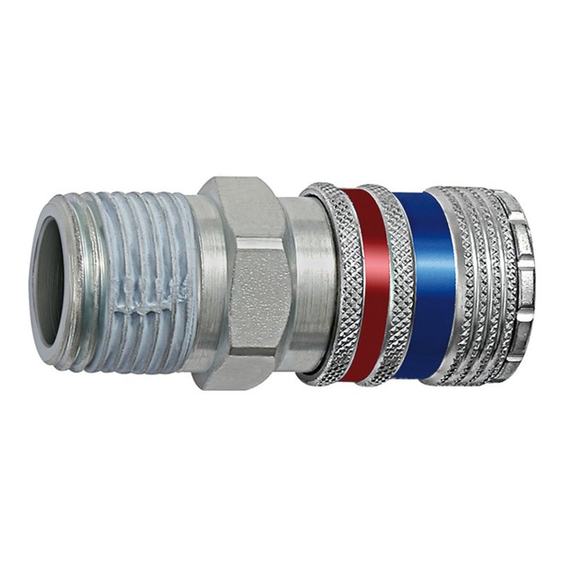 Riegler Sicherheitskupplung NW 7,6, Stahl/Messing verzinkt, R 1/2 AG