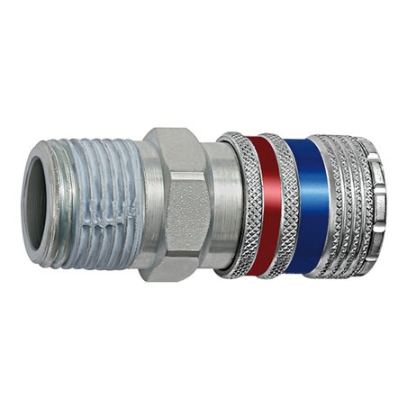 Riegler Sicherheitskupplung NW 7,6, Stahl/Messing verzinkt, R 1/2 AG