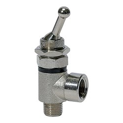 Riegler 2/2-Wege-Kipphebelventil, beidseitig,Gewindeanschluss G1/4,G1/4IG