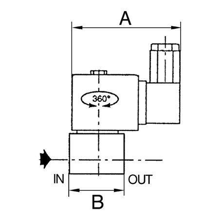 Riegler 3/2-Wege-MV., ES, NC, direktg., 230 V AC, NBR, G 1/4, PN 0-10 bar