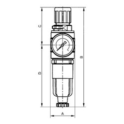 Riegler Filterregler »multifix-mini«, mit PC-Behälter, G 1/8, 0,5-10 bar