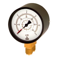 Riegler Differenzdruckmano., 2x G 1/2 unten, parallel, 0 - 2,5 bar, Ã˜ 100, 1203