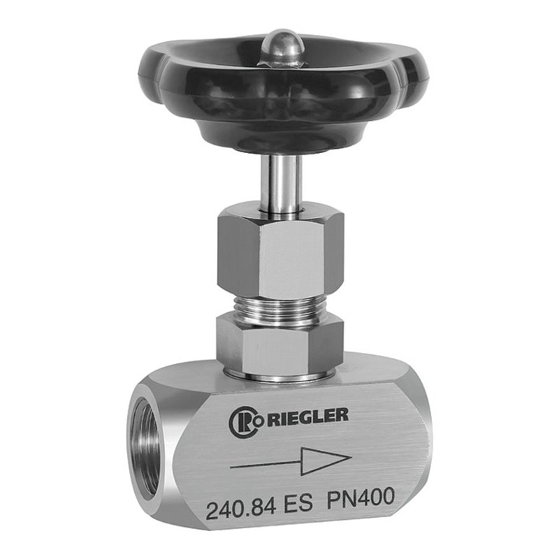 Riegler Nadelventil, Edelstahl 1.4571, G 1/4, DN 5, PN max. 400 bar