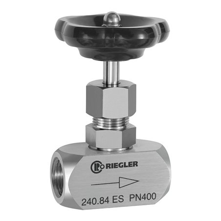 Riegler Nadelventil, Edelstahl 1.4571, G 1/4, DN 5, PN max. 400 bar