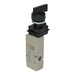 Riegler 3/2-Wegeventil, man.Drehhebel lang, NC bistabil G1/8, 2 Schaltst.