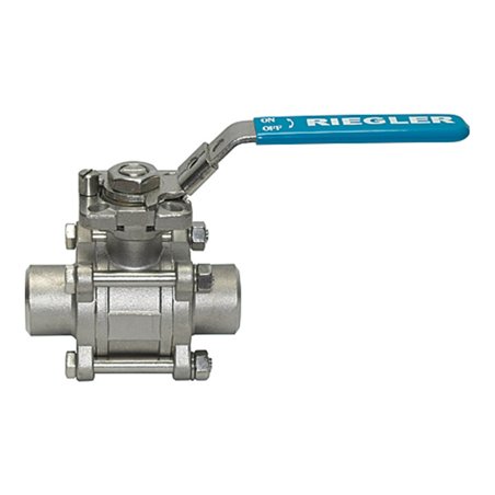 Riegler ES-Kugelhahn, 3-tlg., Anschweißenden, voller Durchgang, DN 25