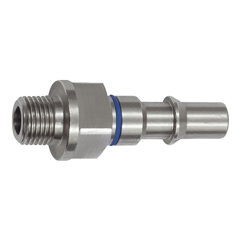 Riegler Unverwechselbarer Nippel NW 6, ISO 6150 C, G 1/8 AG, blau