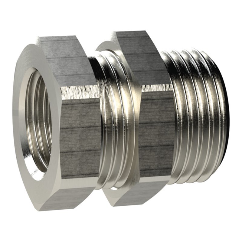 Riegler Schottverschraubung, M49x2 a., G 1 1/4 i., Messing vernickelt