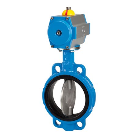 Riegler Zwischenflansch-Absperrklappe pneu. Stellantrieb einfachw. DN 150