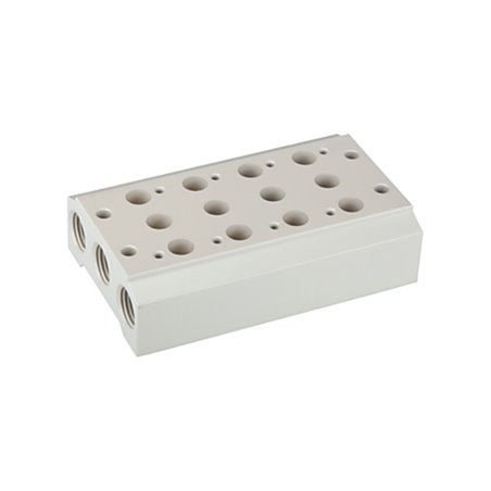 Riegler Mehrfach-Grundplatte für 5/2-5/3-Wegeventile, 2 Positionen, G 1/2