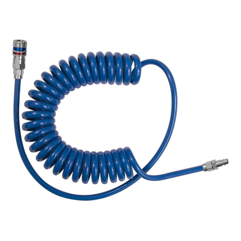 Riegler SpiralSchlauch-Sicherheitskupplung-Set, PUR, Schlauchdurchmesser 10x6,5, 2,0 m