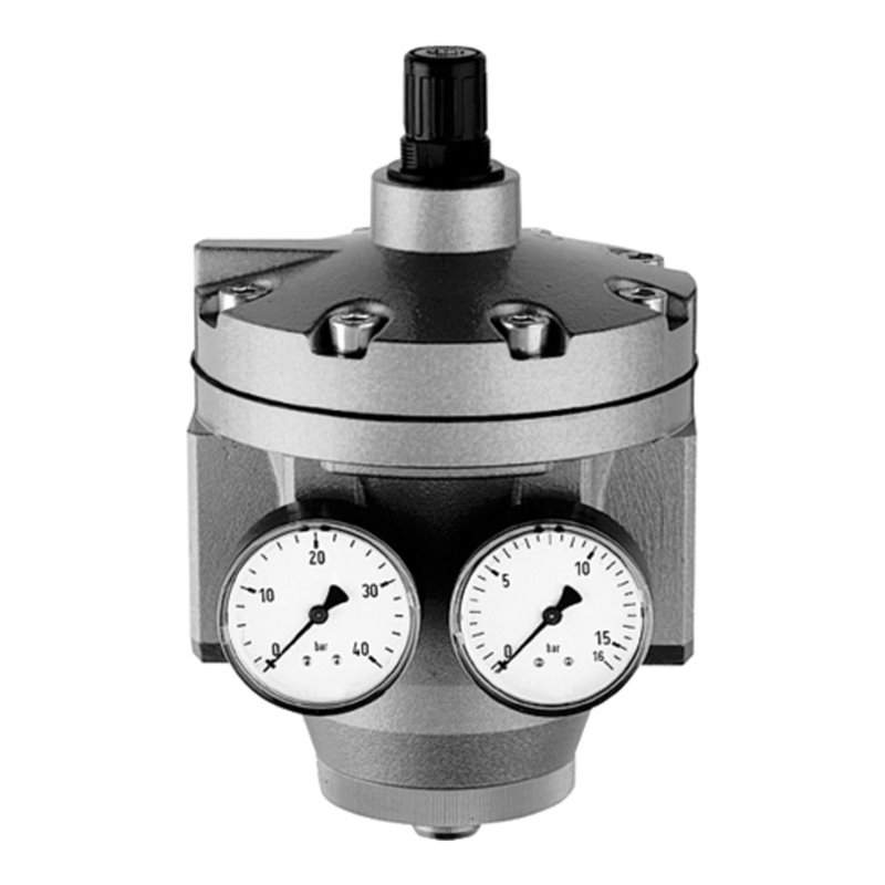 Riegler Hochleistungsdruckregler mit 2 Manometern, G 2, 0,5 - 16 bar