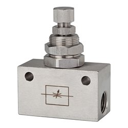 Riegler Drosselventil, Blockform, Edelstahl 1.4404, G 1/8, PN max. 10 bar