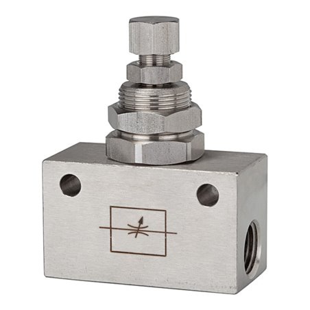 Riegler Drosselventil, Blockform, Edelstahl 1.4404, G 1/8, PN max. 10 bar