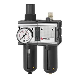 Riegler Wartungseinheit 2-tlg. »multifix«, PC-Beh., Schutzkorb, BG4, G3/4