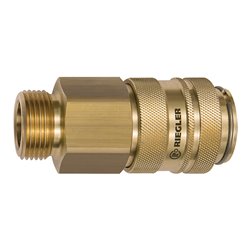 Riegler Schnellverschlusskupplung NW 19, Messing blank, G 1 AG