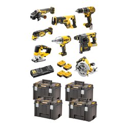 DEWALT Akku-Schlagbohrschrauber-Set 18V / 5Ah DCD 796, DCF 899 HN, DCH 273, DCG 405, DCS 367, DCS 355, DCS 570, DCS 334, DCB 184