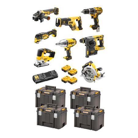 DEWALT Akku-Schlagbohrschrauber-Set 18V / 5Ah DCD 796, DCF 899 HN, DCH 273, DCG 405, DCS 367, DCS 355, DCS 570, DCS 334, DCB 184
