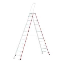 Hymer Stufenstehleiter mit Haltebügel, Stufenzahl 2×12