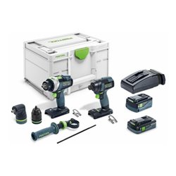Festool Akku-Schrauber- und Bohrer-Set TID 18 5,0/4,0-Set TPC 18/4
