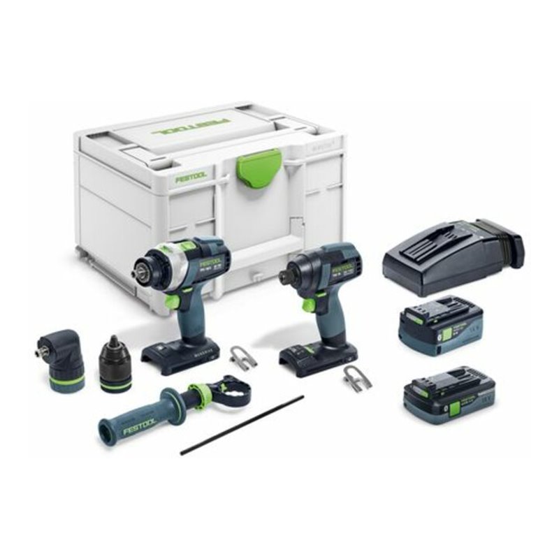Festool Akku-Schrauber- und Bohrer-Set TID 18 5,0/4,0-Set TPC 18/4