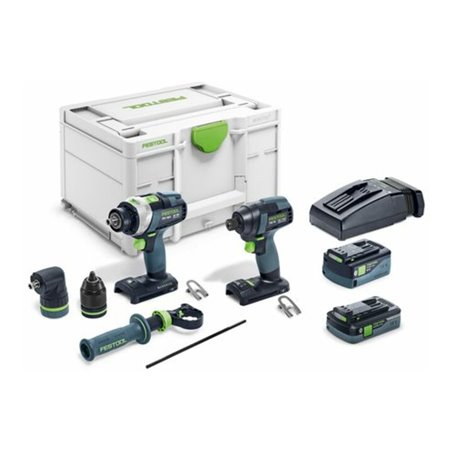 Festool Akku-Schrauber- und Bohrer-Set TID 18 5,0/4,0-Set TPC 18/4