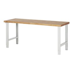Rau Werkbank mit einstellbarer Arbeitshöhe und Massiv-Arbeitsplatte 2000x700x790-1140 mm